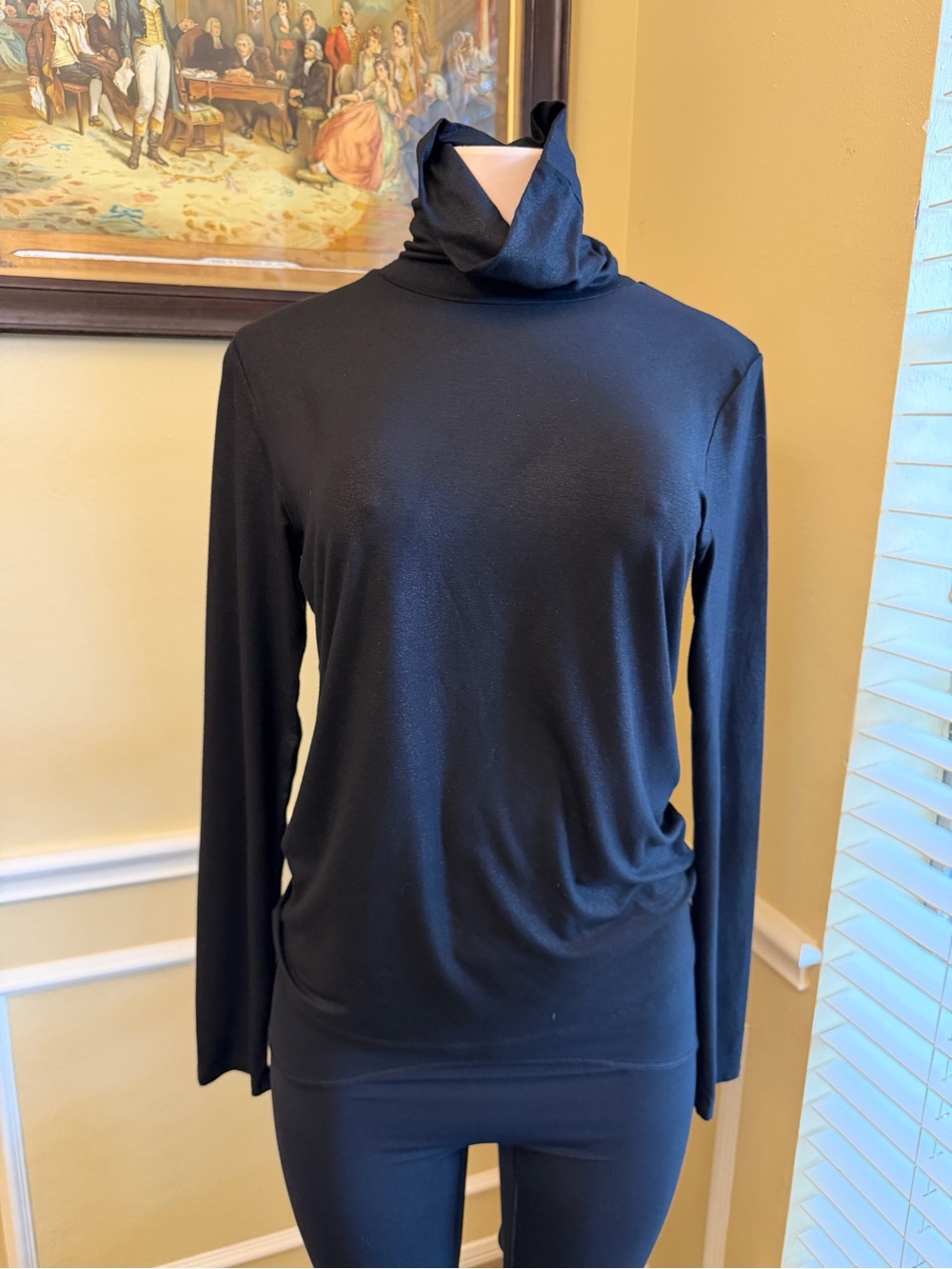 Black Long Sleeve Tee with Care Tag